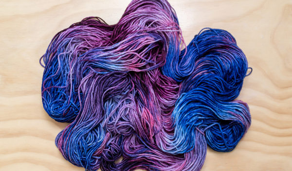 Blueberry Inspired RIT Dye on Marshmallow Worsted | Knomad