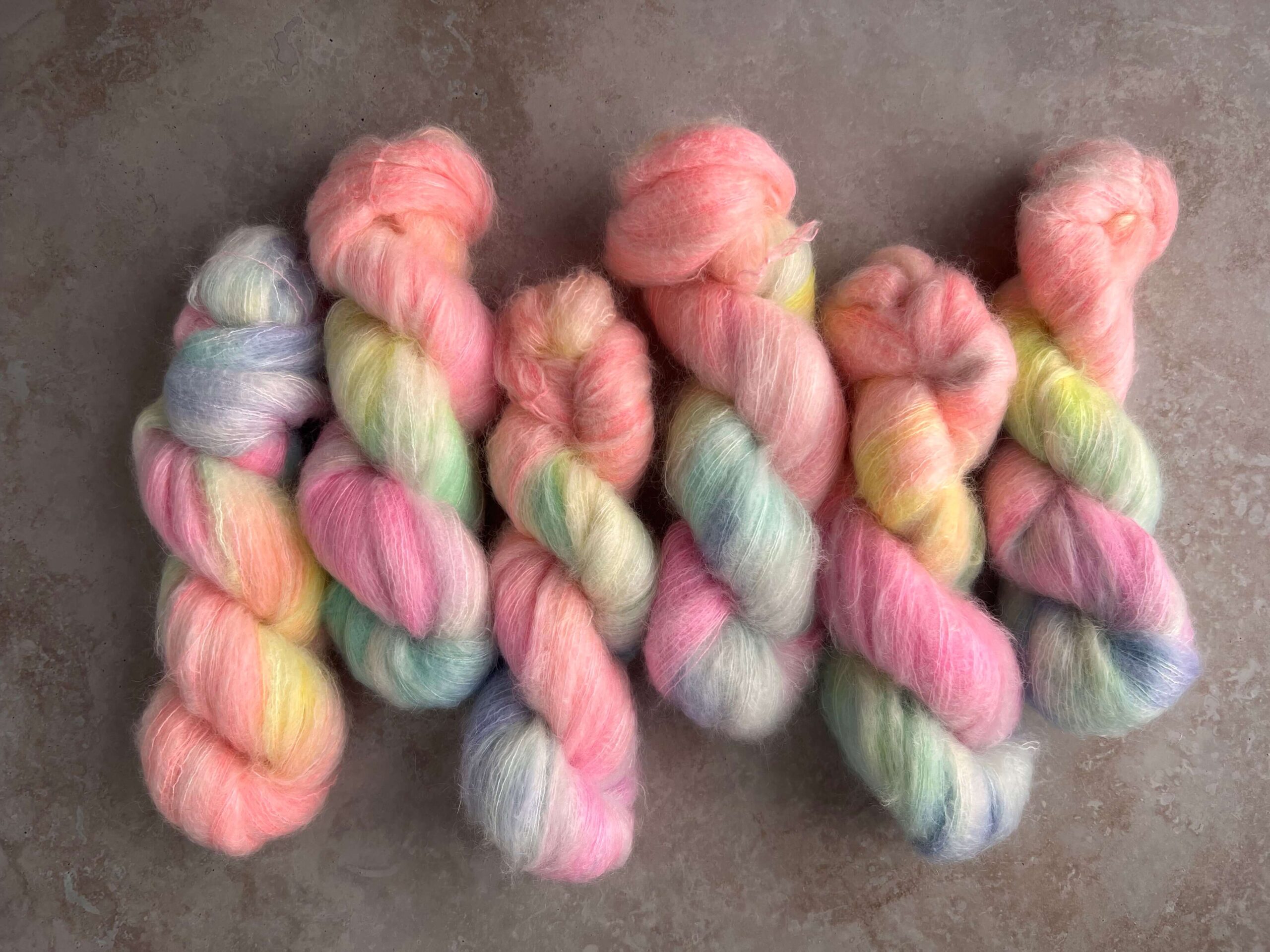 Pastel Rainbow Palindrome - Hand dyed variegated yarn -roygbiv assigned  color pooling yarn