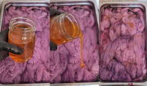 dye pink skein