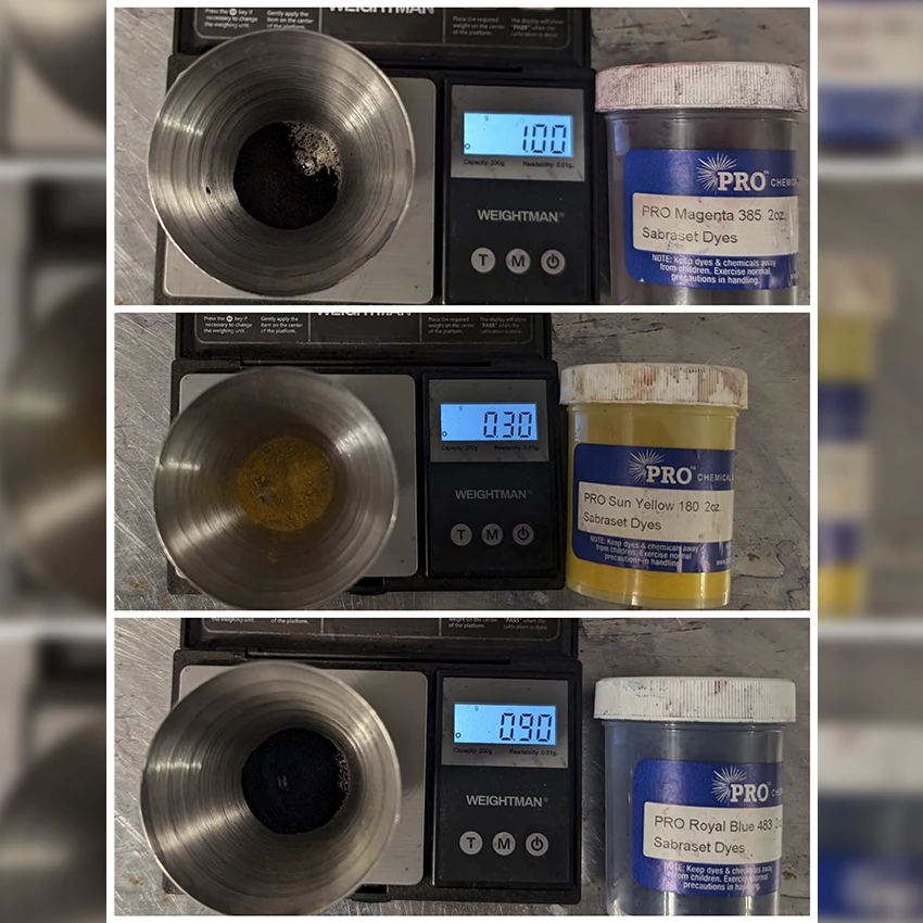 dye measurement